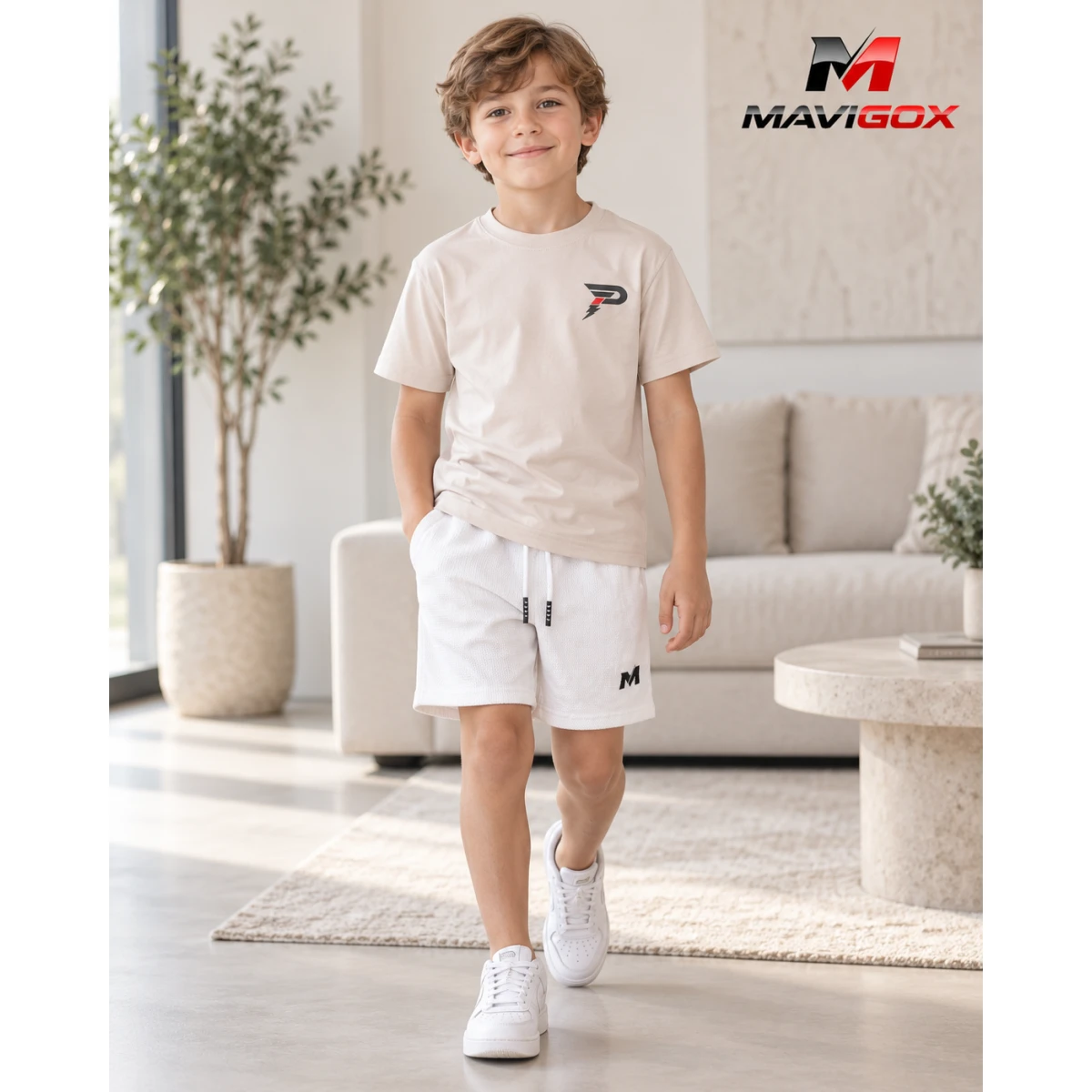Polo Beige + Short Blanco