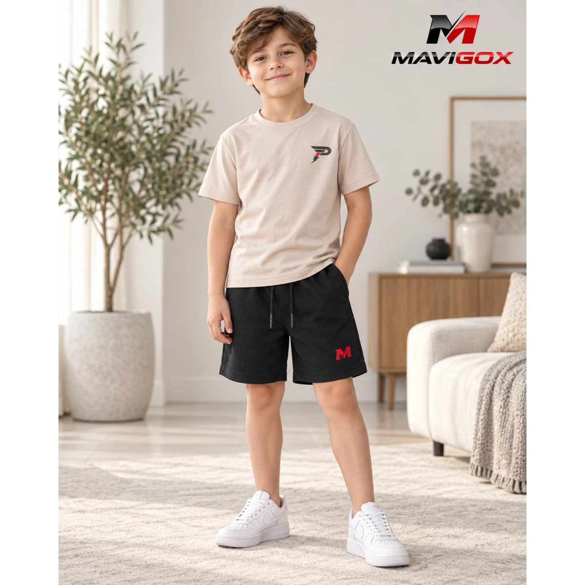 Polo Beige + Short Negro