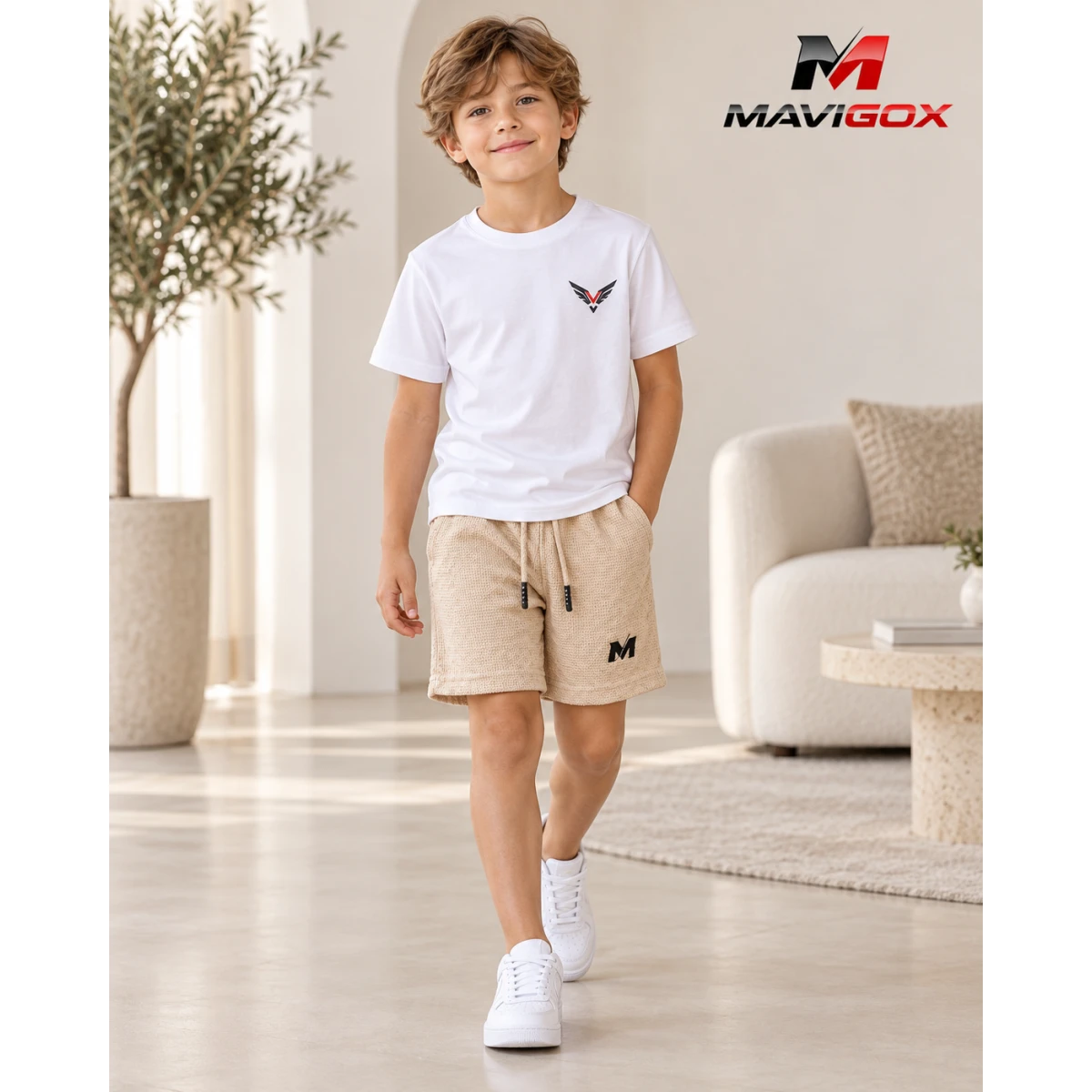 Polo Blanco + Short Beige