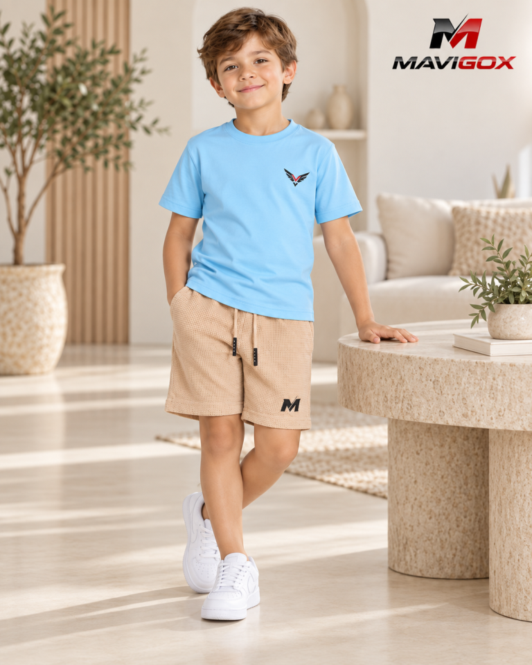 Polo Celeste + Short Beige