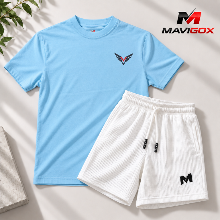 Polo Celeste + Short Blanco
