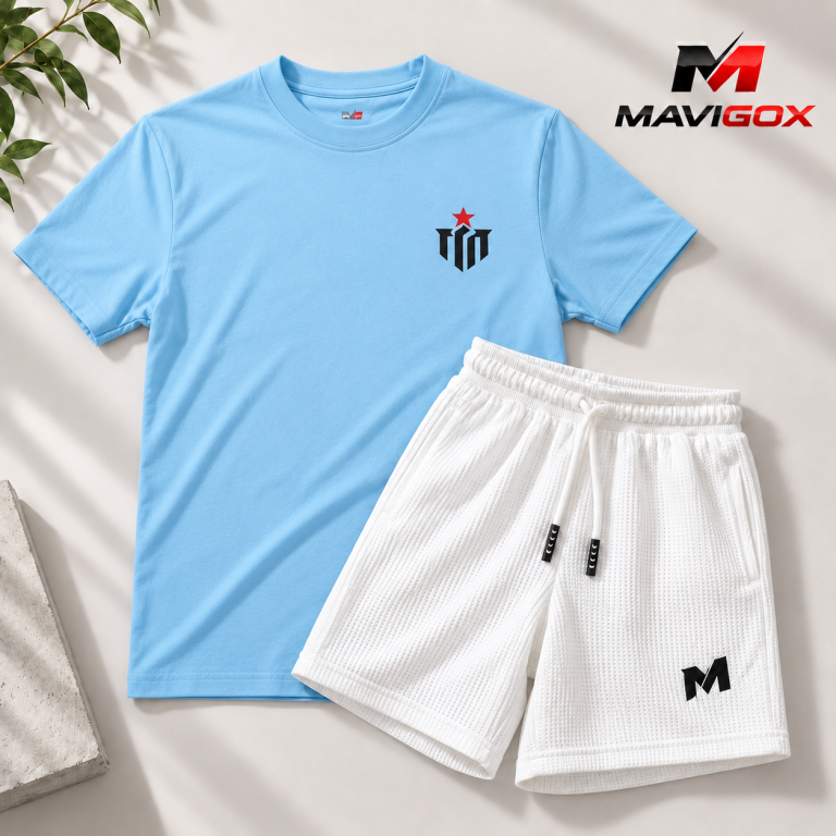 Polo Celeste + Short Blanco