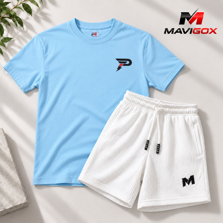 Polo Celeste + Short Blanco