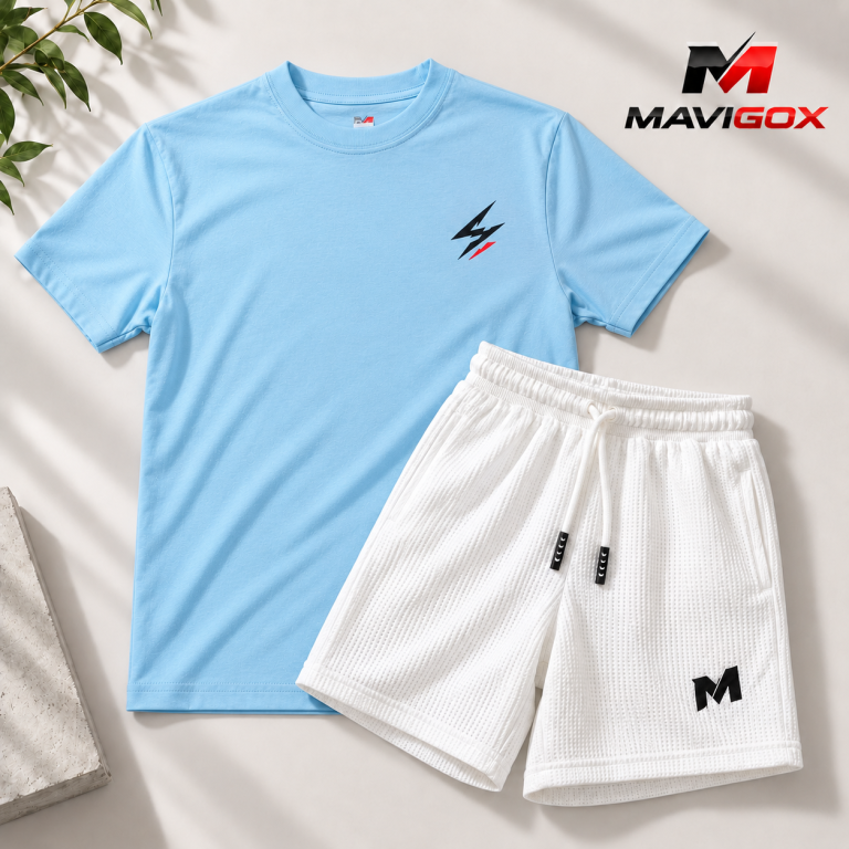 Polo Celeste + Short Blanco