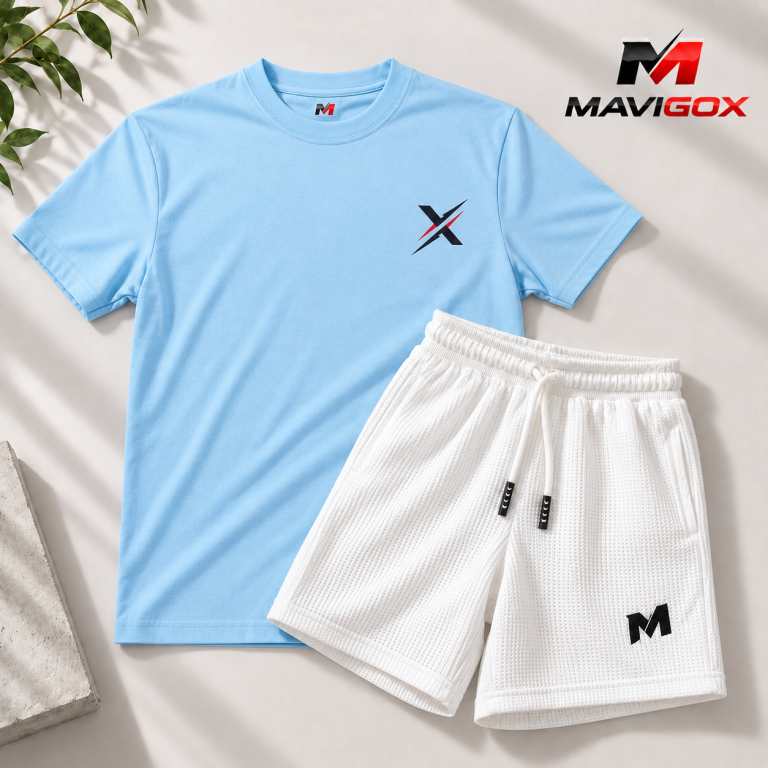 Polo Celeste + Short Blanco