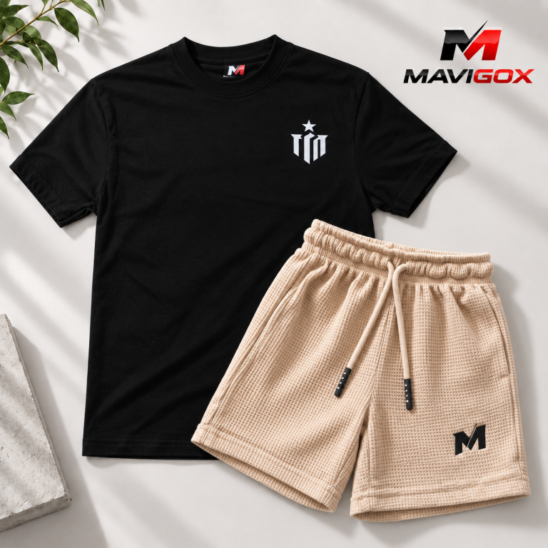 Polo Negro + Short Beige