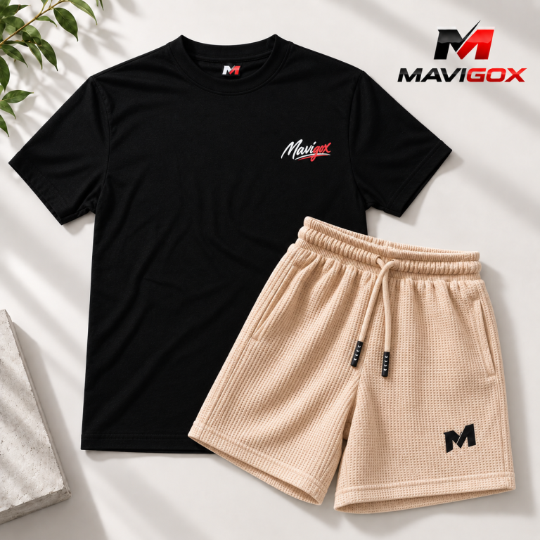 Polo Negro + Short Beige