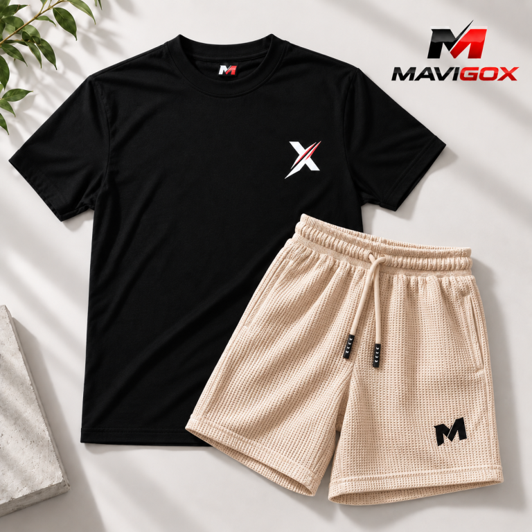 Polo Negro + Short Beige