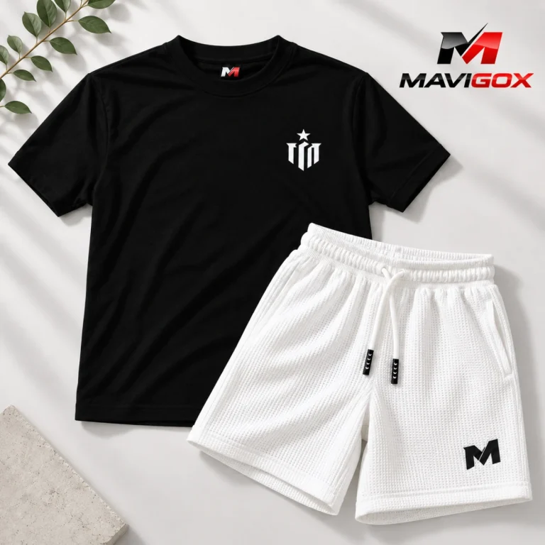 Polo Negro + Short Blanco