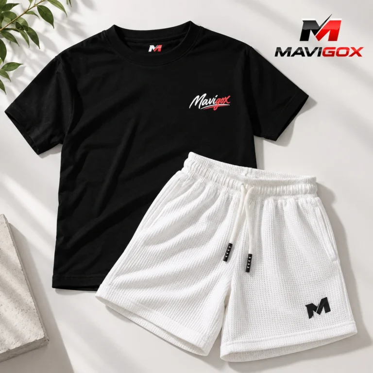 Polo Negro + Short Blanco