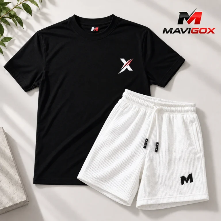 Polo Negro + Short Blanco