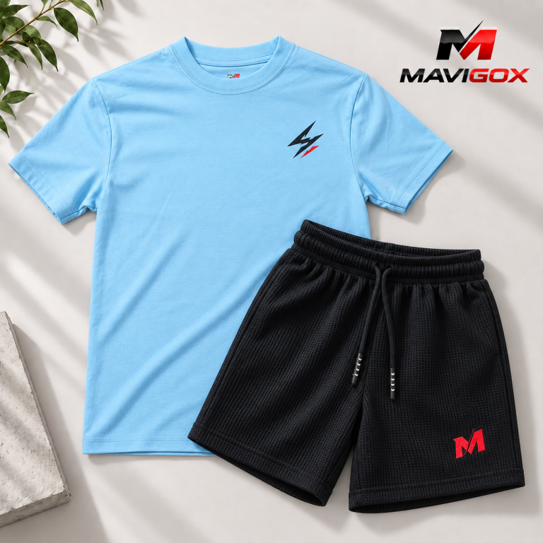 Polo Celeste + Short Negro